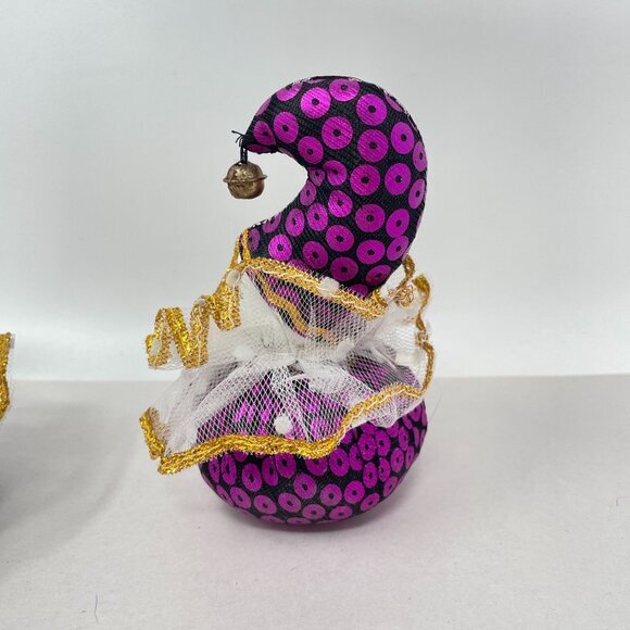 Pin Cushion Harlequin‎ Clowns SET OF 2 Porcelain Painted Face Pierrette Jester - Picture 6 of 10